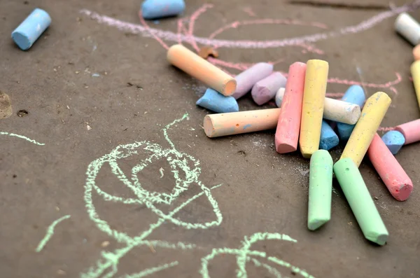 Chalk in street — Stok fotoğraf