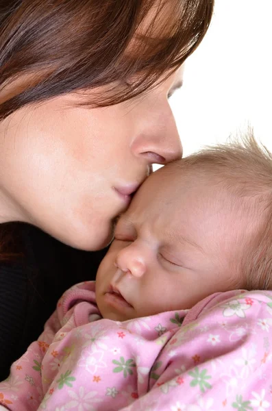 Immagine di madre felice con bambino sopra bianco — Foto Stock