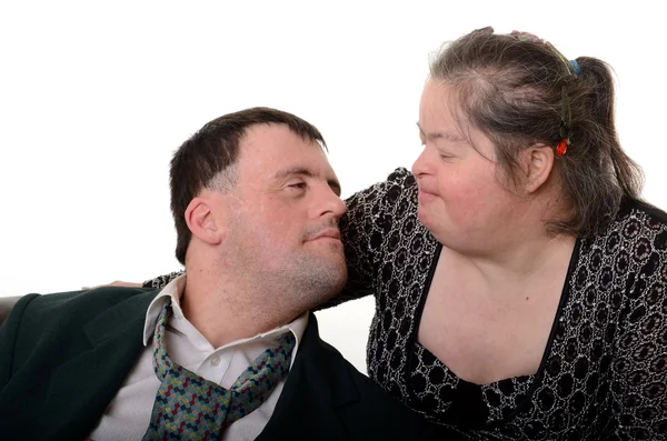 Couple with Down Syndrome — Stock Photo, Image