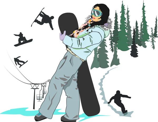 Snowboarder διάνυσμα — Διανυσματικό Αρχείο
