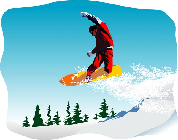 Snowboarder vektor — Stock Vector