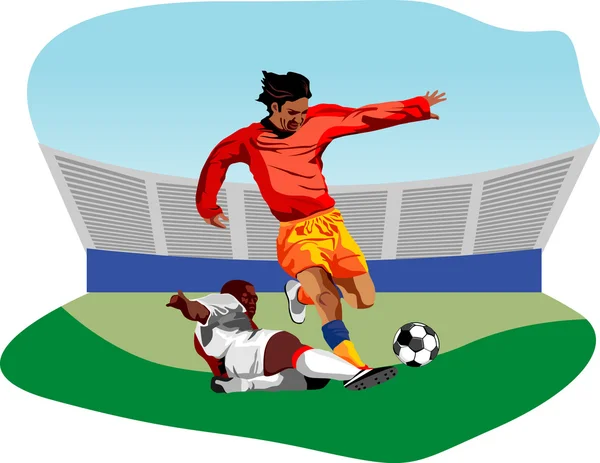 Image of soccer players — Stock Vector