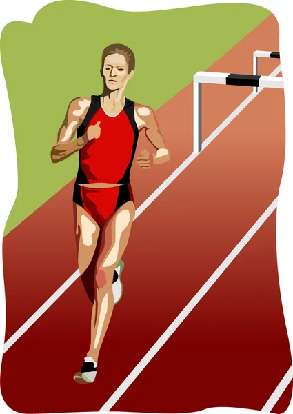 Sport Lady futás Stock Vektor