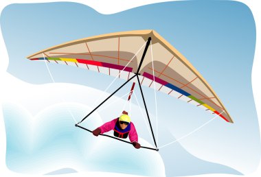 Hang-glider vector clipart