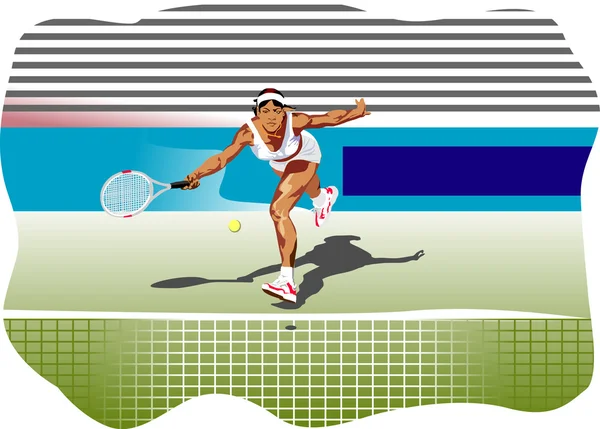 stock vector Woman playing tennis