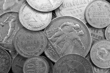 Silver antique coins clipart