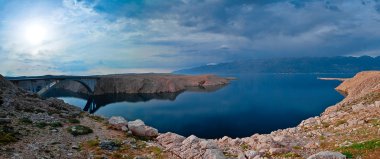 Panorama of the bridge to the Pag island, Croatia clipart