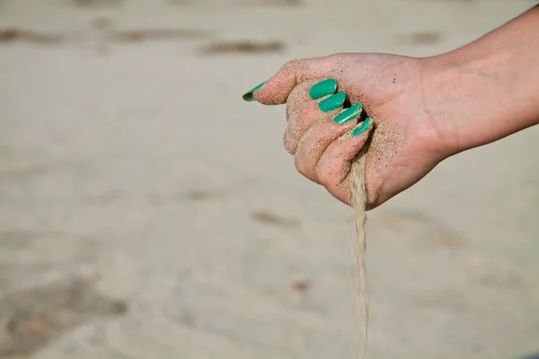 stock image Sand flowing from a hand