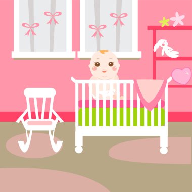 Baby pink room clipart