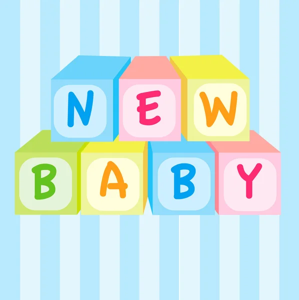Nueva tarjeta de ducha de bebé — Vector de stock