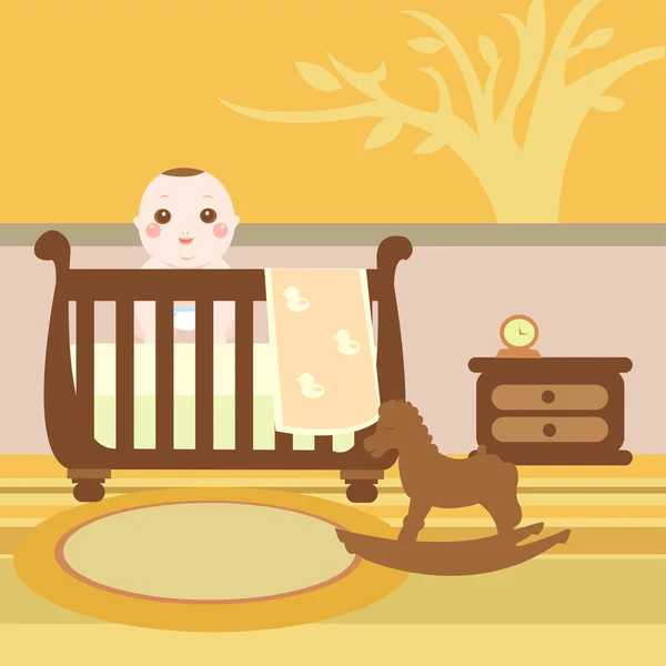赤ちゃんの木の部屋 — ストックベクタ