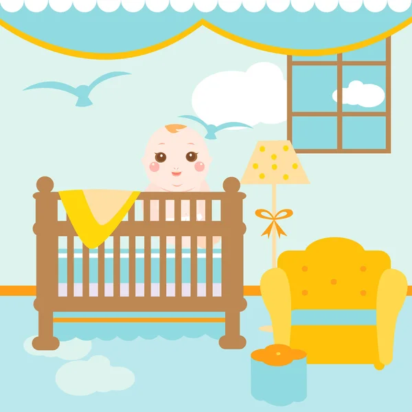 Bebé relajante habitación — Vector de stock