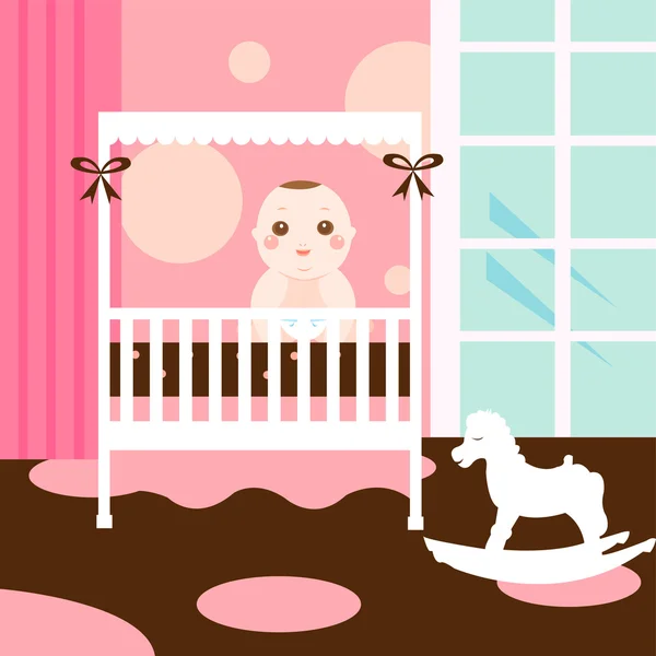 Chambre mignonne bébé — Image vectorielle