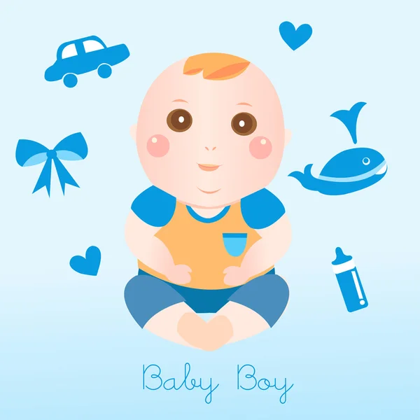 Baby pojke dusch kort — Stock vektor