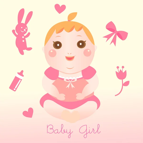 赤ちゃんの女の子の要素 — ストックベクタ