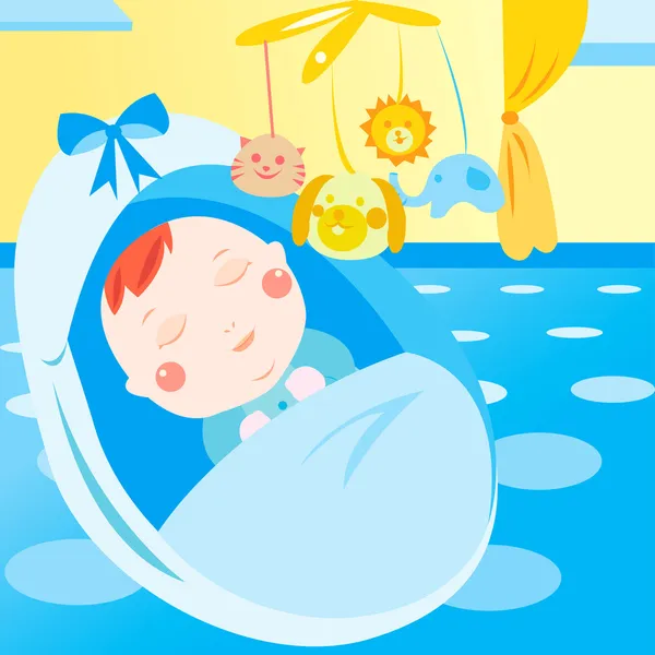 Lindo bebé recién nacido durmiendo — Archivo Imágenes Vectoriales