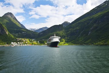 View of Geiranger fjord, Norway clipart