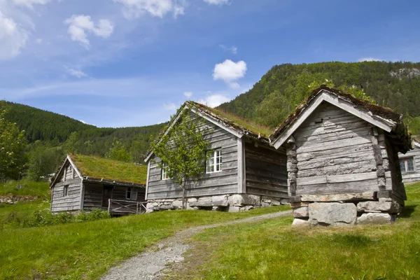 Традиционные дома в Норвегии — стоковое фото