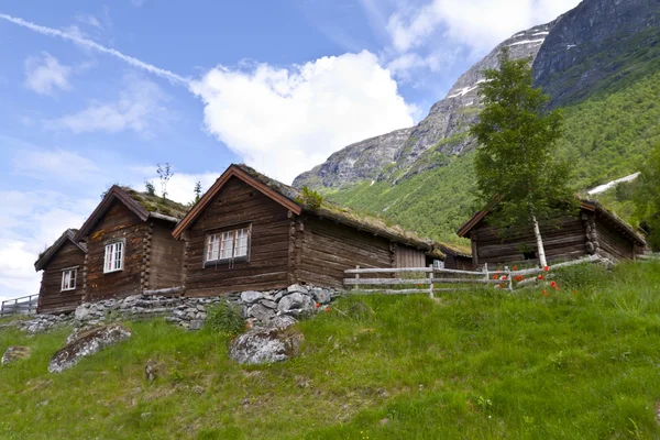 Traditionele huizen in Noorwegen — Stockfoto