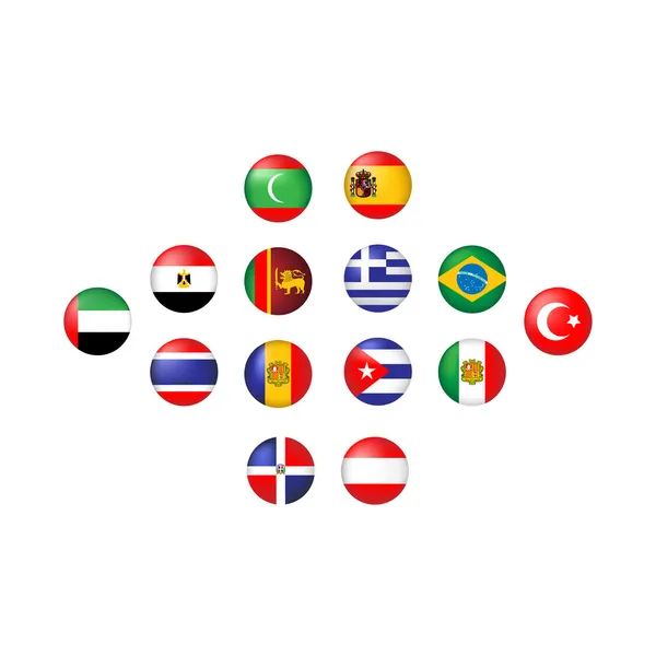 Banderas de los países turísticos — Vector de stock