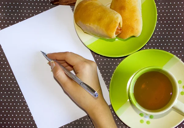 stock image White sheet and fast food