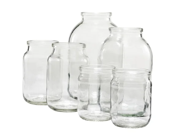 Leere Glasflaschen isoliert auf weiß — Stockfoto