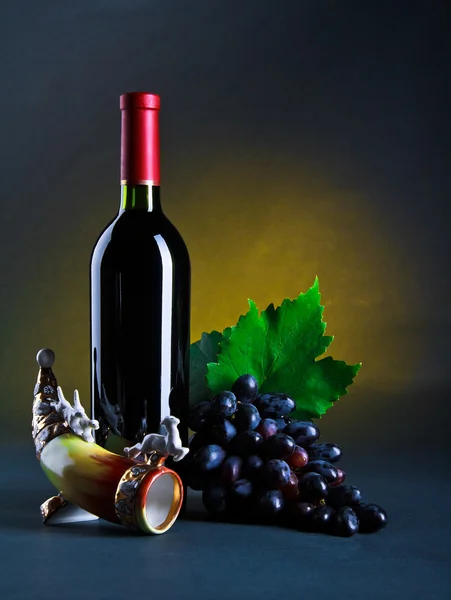 Masih hidup dengan anggur merah — Stok Foto