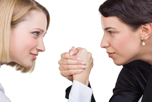 Två affärskvinnor titta på varandras ögon — Stockfoto