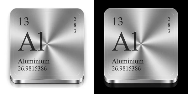 Aluminio, dos botones metálicos — Foto de Stock