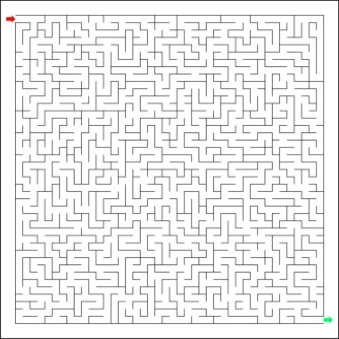 Difficult and hard labirynth, maze, brain teaser, the riddle clipart