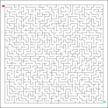 Difficult and hard labirynth, maze, brain teaser, the riddle clipart