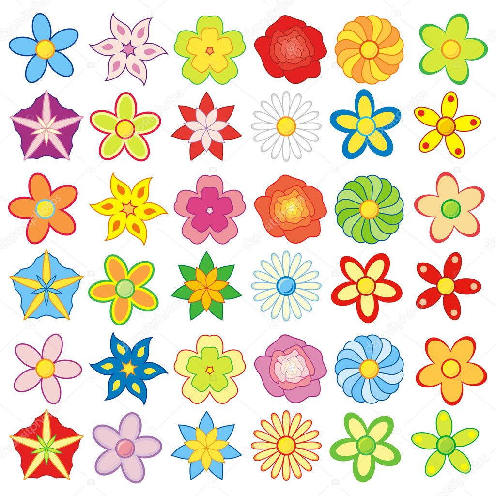 Flowers big pack, 36 pieces
