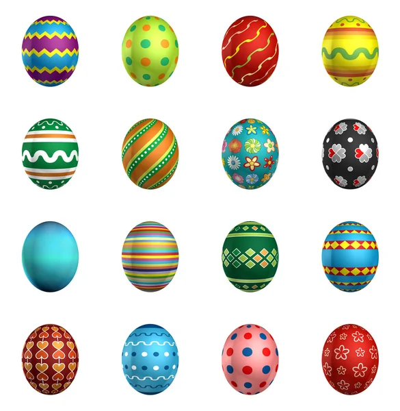 3d renderização ovos de Páscoa, grande coleção pacote — Fotografia de Stock