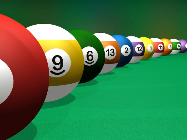 Billard balls pack 3d rendering pool — Stock Photo, Image