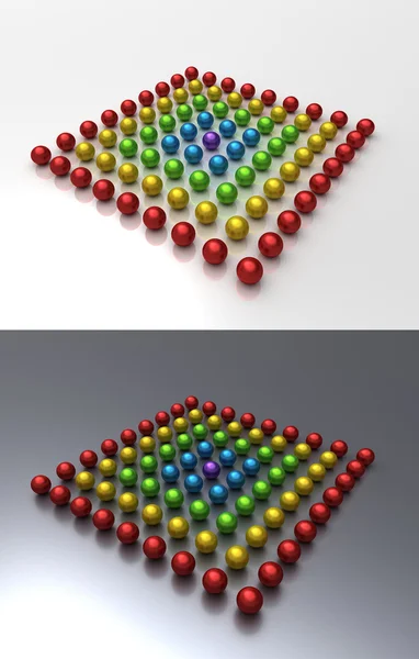 Color balls rainbow (on studio table) — Stock Photo, Image