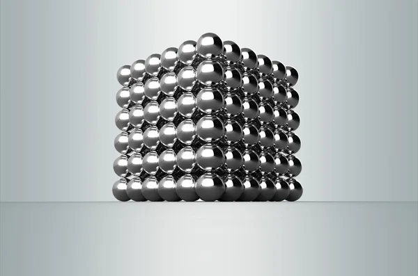 stock image Cube from magnetic metal balls without Depth Of Field