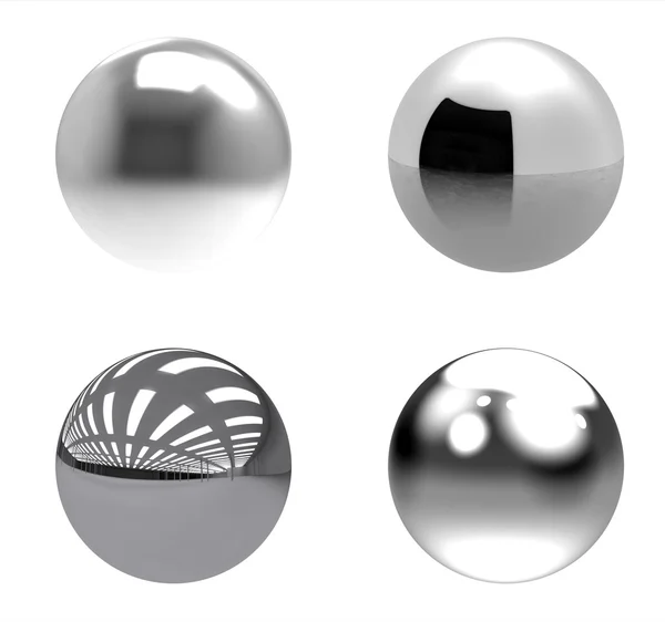 Stock image Chrome balls group on white background