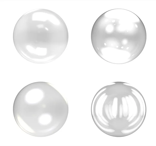 Grupo de bolas de vidro no fundo branco — Fotografia de Stock