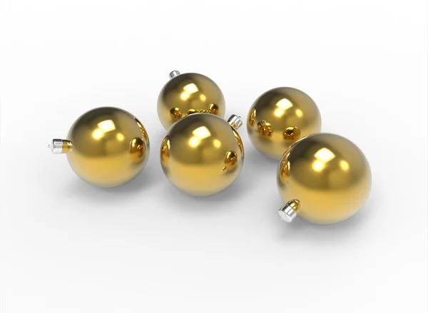 Altın Christmas baubles paketi — Stok fotoğraf