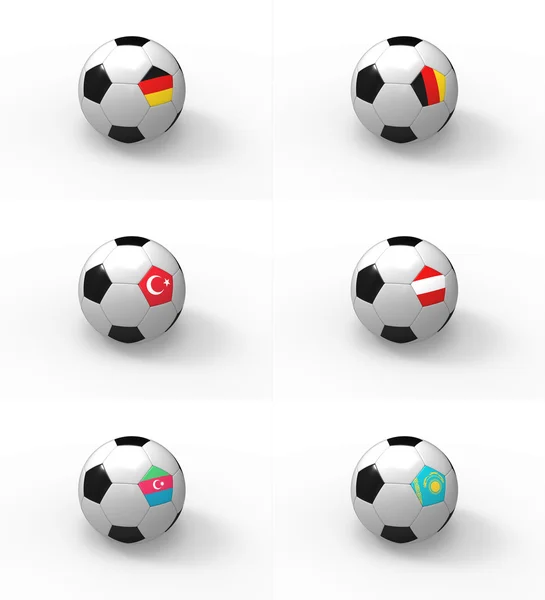 Euro 2012, fotbalový míč s příznakem - skupina — Stock fotografie