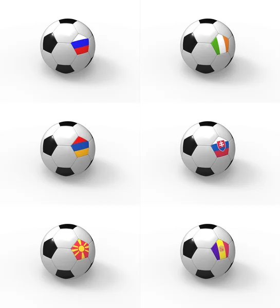Euro 2012, pelota de fútbol con bandera - Grupo B —  Fotos de Stock