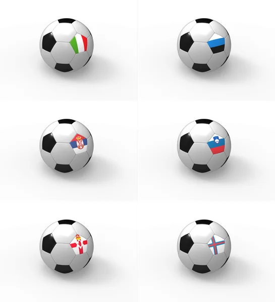 欧元 2012 年足球球的国旗-c 组 — 图库照片