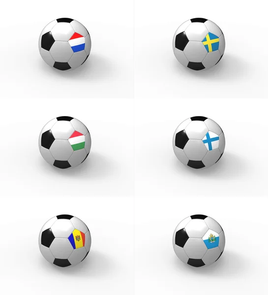 欧元 2012 年足球球与标志-e 组 — 图库照片