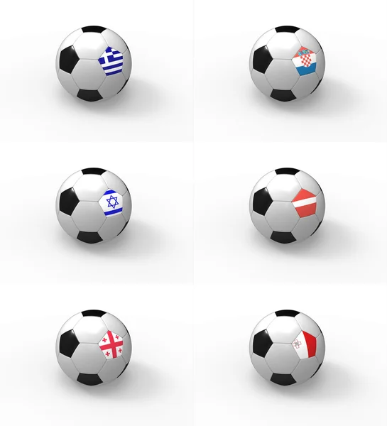 欧元 2012 年足球球与标志-f 组 — 图库照片