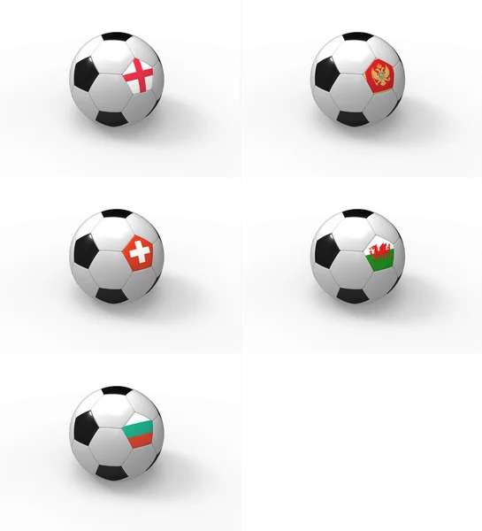 欧元 2012 年足球球与标志-组 g — 图库照片
