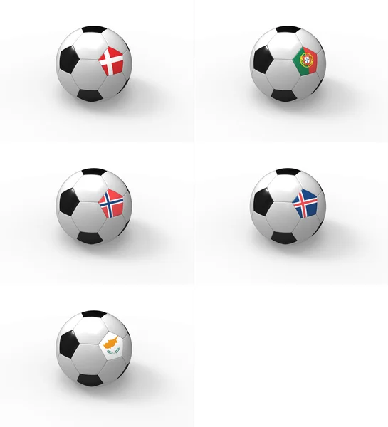 Euro 2012, pelota de fútbol con bandera - Grupo H —  Fotos de Stock