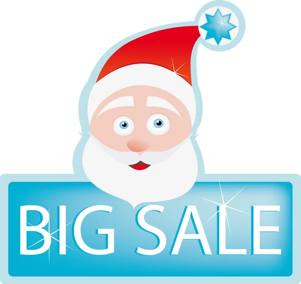Grande vendita di Natale con Babbo Natale — Vettoriale Stock