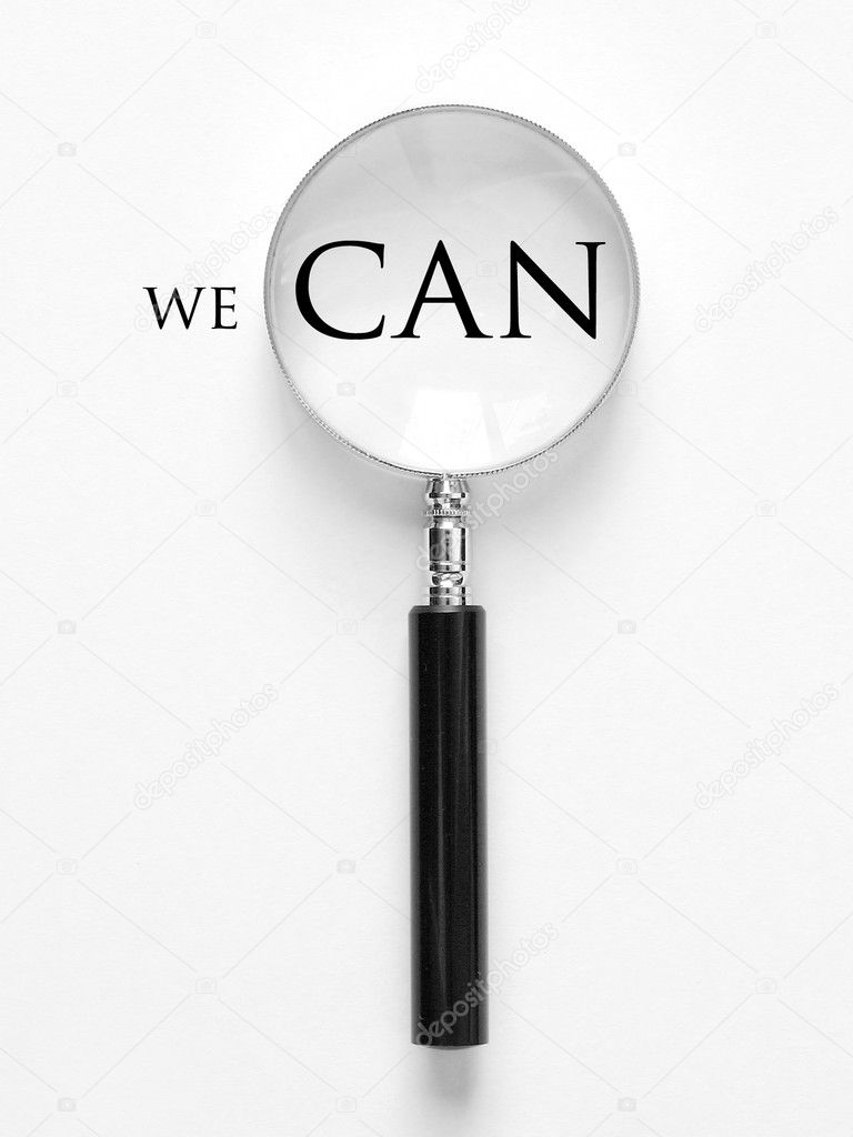 We can and magnifying glass