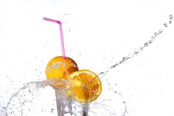 Fresh drink and orange — Stock Photo, Image