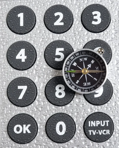 Compass and remote control — Stock Photo, Image